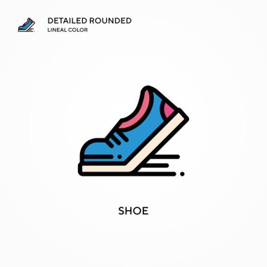 Ayakkabı vektör simgesi. Modern vektör illüstrasyon kavramları. Düzenlemesi ve kişiselleştirmesi kolay.