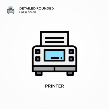 Yazıcı vektör simgesi. Modern vektör illüstrasyon kavramları. Düzenlemesi ve kişiselleştirmesi kolay.