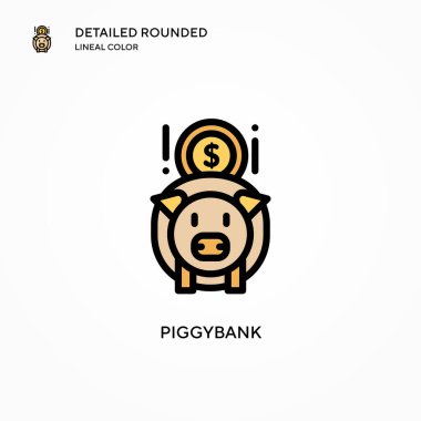 Piggybank vektör ikonu. Modern vektör illüstrasyon kavramları. Düzenlemesi ve kişiselleştirmesi kolay.