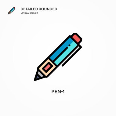 Kalem-1 vektör simgesi. Modern vektör illüstrasyon kavramları. Düzenlemesi ve kişiselleştirmesi kolay.