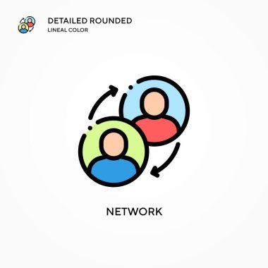 Ağ vektör simgesi. Modern vektör illüstrasyon kavramları. Düzenlemesi ve kişiselleştirmesi kolay.