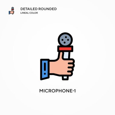 Mikrofon-1 vektör simgesi. Modern vektör illüstrasyon kavramları. Düzenlemesi ve kişiselleştirmesi kolay.