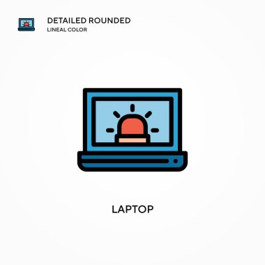 Laptop vektör simgesi. Modern vektör illüstrasyon kavramları. Düzenlemesi ve kişiselleştirmesi kolay.