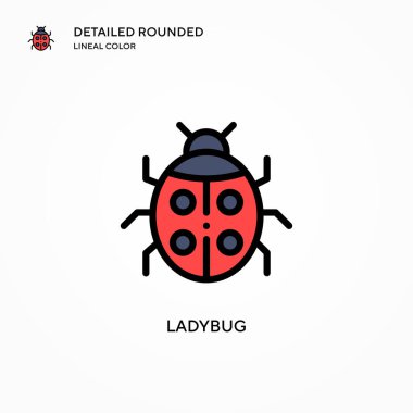 Uğur böceği vektör simgesi. Modern vektör illüstrasyon kavramları. Düzenlemesi ve kişiselleştirmesi kolay.