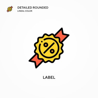 Etiket vektör simgesi. Modern vektör illüstrasyon kavramları. Düzenlemesi ve kişiselleştirmesi kolay.