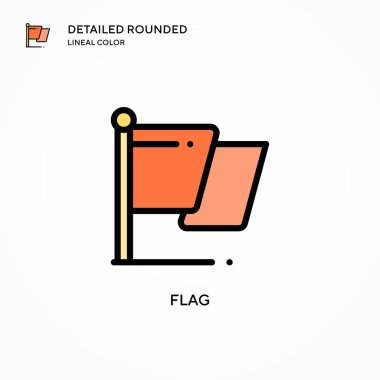 Bayrak vektör simgesi. Modern vektör illüstrasyon kavramları. Düzenlemesi ve kişiselleştirmesi kolay.
