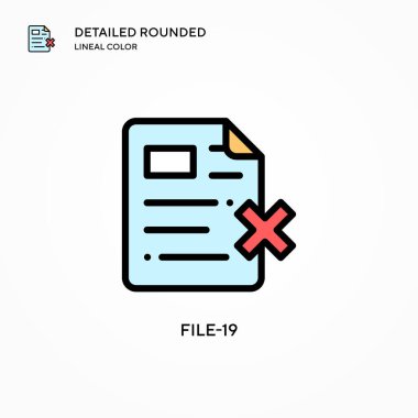 Dosya 19 vektör simgesi. Modern vektör illüstrasyon kavramları. Düzenlemesi ve kişiselleştirmesi kolay.