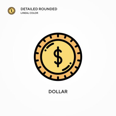 Dolar vektör simgesi. Modern vektör illüstrasyon kavramları. Düzenlemesi ve kişiselleştirmesi kolay.