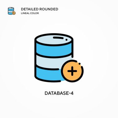 Veritabanı 4 vektör simgesi. Modern vektör illüstrasyon kavramları. Düzenlemesi ve kişiselleştirmesi kolay.