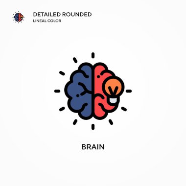 Beyin vektör simgesi. Modern vektör illüstrasyon kavramları. Düzenlemesi ve kişiselleştirmesi kolay.