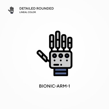 Biyonik kol-1 vektör simgesi. Modern vektör illüstrasyon kavramları. Düzenlemesi ve kişiselleştirmesi kolay.