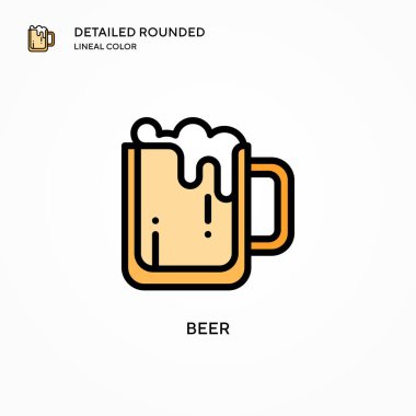Bira vektör simgesi. Modern vektör illüstrasyon kavramları. Düzenlemesi ve kişiselleştirmesi kolay.