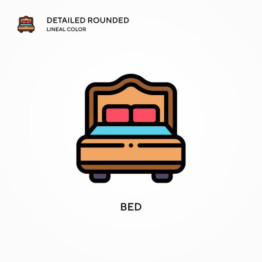 Yatak vektör simgesi. Modern vektör illüstrasyon kavramları. Düzenlemesi ve kişiselleştirmesi kolay.