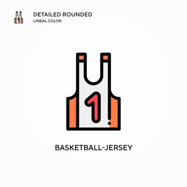 Basketbol forması vektör ikonu. Modern vektör illüstrasyon kavramları. Düzenlemesi ve kişiselleştirmesi kolay.