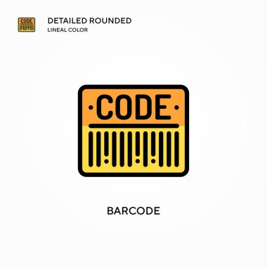 Barkod vektör simgesi. Modern vektör illüstrasyon kavramları. Düzenlemesi ve kişiselleştirmesi kolay.