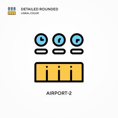 Havaalanı-2 vektör simgesi. Modern vektör illüstrasyon kavramları. Düzenlemesi ve kişiselleştirmesi kolay.