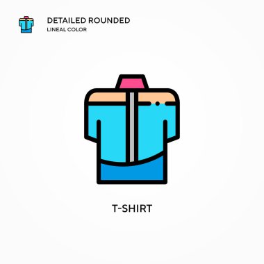 Tişört vektör simgesi. Modern vektör illüstrasyon kavramları. Düzenlemesi ve kişiselleştirmesi kolay.