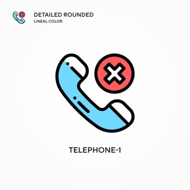 Telefon-1 vektör simgesi. Modern vektör illüstrasyon kavramları. Düzenlemesi ve kişiselleştirmesi kolay.