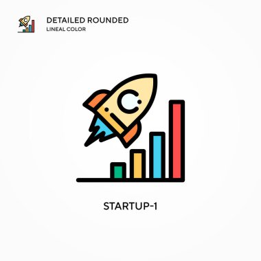 Başlangıç-1 vektör simgesi. Modern vektör illüstrasyon kavramları. Düzenlemesi ve kişiselleştirmesi kolay.