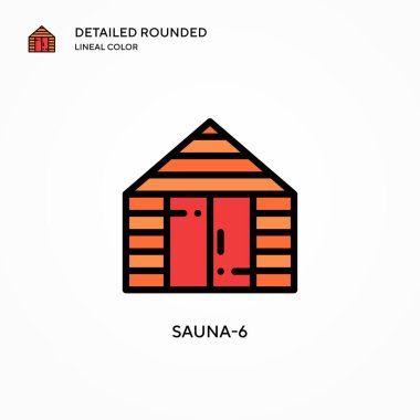 Sauna-6 vektör simgesi. Modern vektör illüstrasyon kavramları. Düzenlemesi ve kişiselleştirmesi kolay.