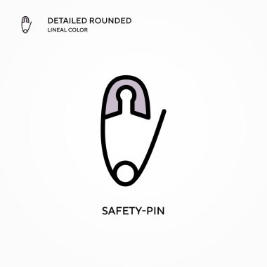 Güvenlik iğnesi vektör simgesi. Modern vektör illüstrasyon kavramları. Düzenlemesi ve kişiselleştirmesi kolay.