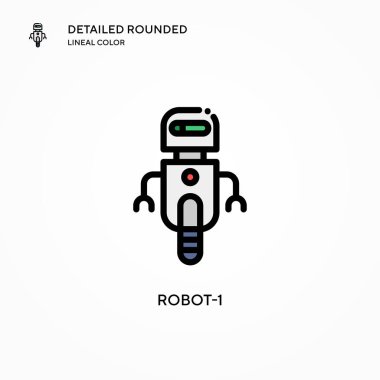 Robot-1 vektör simgesi. Modern vektör illüstrasyon kavramları. Düzenlemesi ve kişiselleştirmesi kolay.
