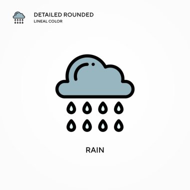 Yağmur vektör simgesi. Modern vektör illüstrasyon kavramları. Düzenlemesi ve kişiselleştirmesi kolay.