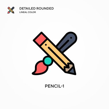 Kalem-1 vektör simgesi. Modern vektör illüstrasyon kavramları. Düzenlemesi ve kişiselleştirmesi kolay.