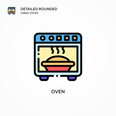 Fırın vektör simgesi. Modern vektör illüstrasyon kavramları. Düzenlemesi ve kişiselleştirmesi kolay.