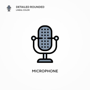 Mikrofon vektör simgesi. Modern vektör illüstrasyon kavramları. Düzenlemesi ve kişiselleştirmesi kolay.