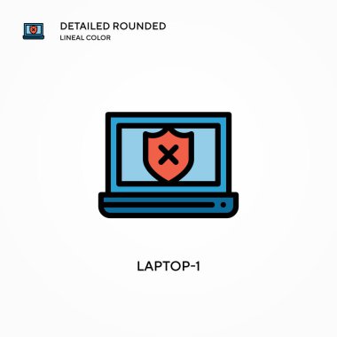Laptop-1 vektör simgesi. Modern vektör illüstrasyon kavramları. Düzenlemesi ve kişiselleştirmesi kolay.