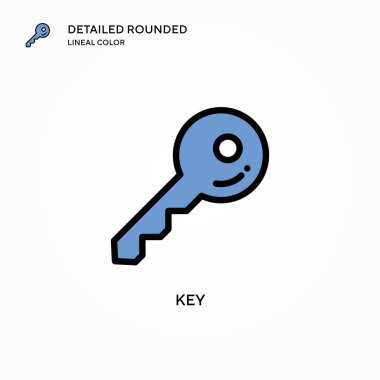 Anahtar vektör simgesi. Modern vektör illüstrasyon kavramları. Düzenlemesi ve kişiselleştirmesi kolay.