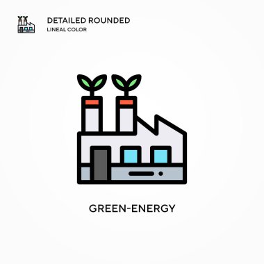 Yeşil enerji vektör simgesi. Modern vektör illüstrasyon kavramları. Düzenlemesi ve kişiselleştirmesi kolay.