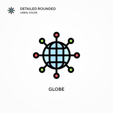 Dünya vektör simgesi. Modern vektör illüstrasyon kavramları. Düzenlemesi ve kişiselleştirmesi kolay.