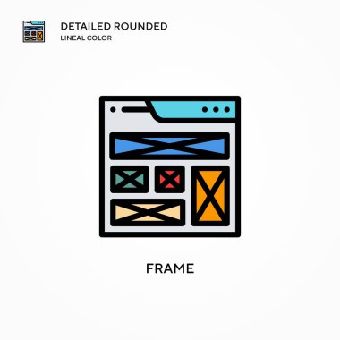 Çerçeve vektör simgesi. Modern vektör illüstrasyon kavramları. Düzenlemesi ve kişiselleştirmesi kolay.