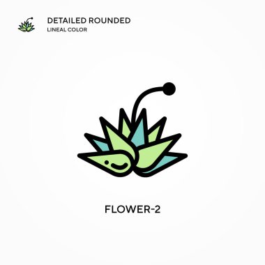 Çiçek-2 vektör simgesi. Modern vektör illüstrasyon kavramları. Düzenlemesi ve kişiselleştirmesi kolay.