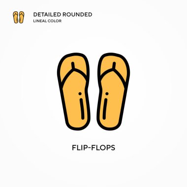 Parmak arası terlik vektör simgesi. Modern vektör illüstrasyon kavramları. Düzenlemesi ve kişiselleştirmesi kolay.