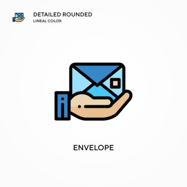 Zarf vektör simgesi. Modern vektör illüstrasyon kavramları. Düzenlemesi ve kişiselleştirmesi kolay.