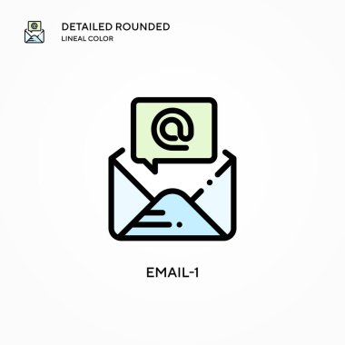 E- posta-1 vektör simgesi. Modern vektör illüstrasyon kavramları. Düzenlemesi ve kişiselleştirmesi kolay.