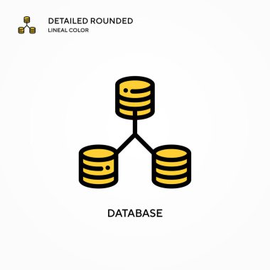 Veritabanı vektör simgesi. Modern vektör illüstrasyon kavramları. Düzenlemesi ve kişiselleştirmesi kolay.