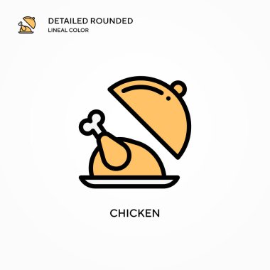 Tavuk vektör simgesi. Modern vektör illüstrasyon kavramları. Düzenlemesi ve kişiselleştirmesi kolay.