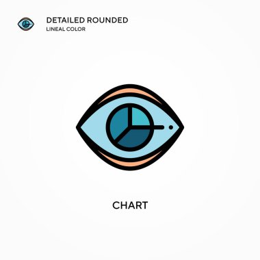 Çizelge vektör simgesi. Modern vektör illüstrasyon kavramları. Düzenlemesi ve kişiselleştirmesi kolay.