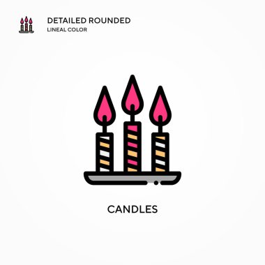 Mum vektör simgesi. Modern vektör illüstrasyon kavramları. Düzenlemesi ve kişiselleştirmesi kolay.