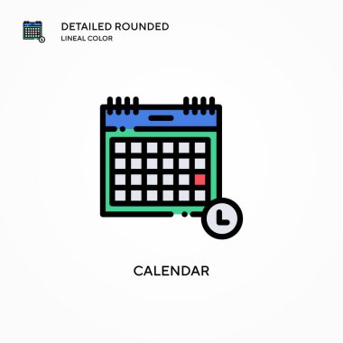 Takvim vektör simgesi. Modern vektör illüstrasyon kavramları. Düzenlemesi ve kişiselleştirmesi kolay.