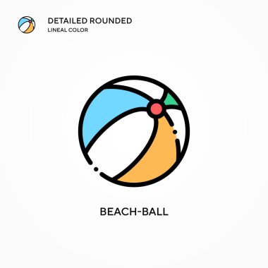 Plaj topu vektör simgesi. Modern vektör illüstrasyon kavramları. Düzenlemesi ve kişiselleştirmesi kolay.