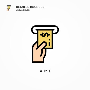 ATM-1 vektör simgesi. Modern vektör illüstrasyon kavramları. Düzenlemesi ve kişiselleştirmesi kolay.