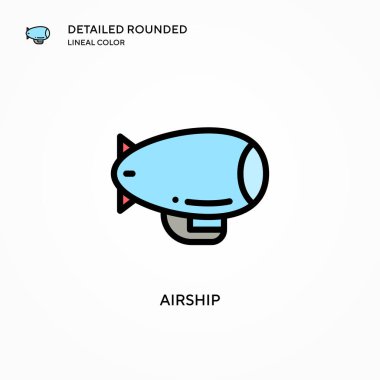 Hava gemisi vektör simgesi. Modern vektör illüstrasyon kavramları. Düzenlemesi ve kişiselleştirmesi kolay.