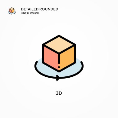 3d vektör simgesi. Modern vektör illüstrasyon kavramları. Düzenlemesi ve kişiselleştirmesi kolay.