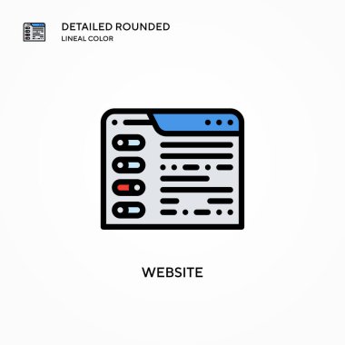 Web sitesi vektör simgesi. Modern vektör illüstrasyon kavramları. Düzenlemesi ve kişiselleştirmesi kolay.