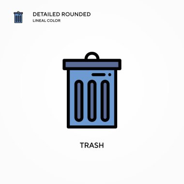 Çöp vektörü simgesi. Modern vektör illüstrasyon kavramları. Düzenlemesi ve kişiselleştirmesi kolay.